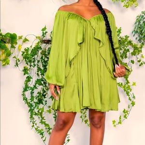 Kiwi Green Dress by Cutely Covered